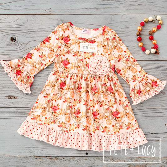 Pete + Lucy 6-12M Deer and Roses Dress