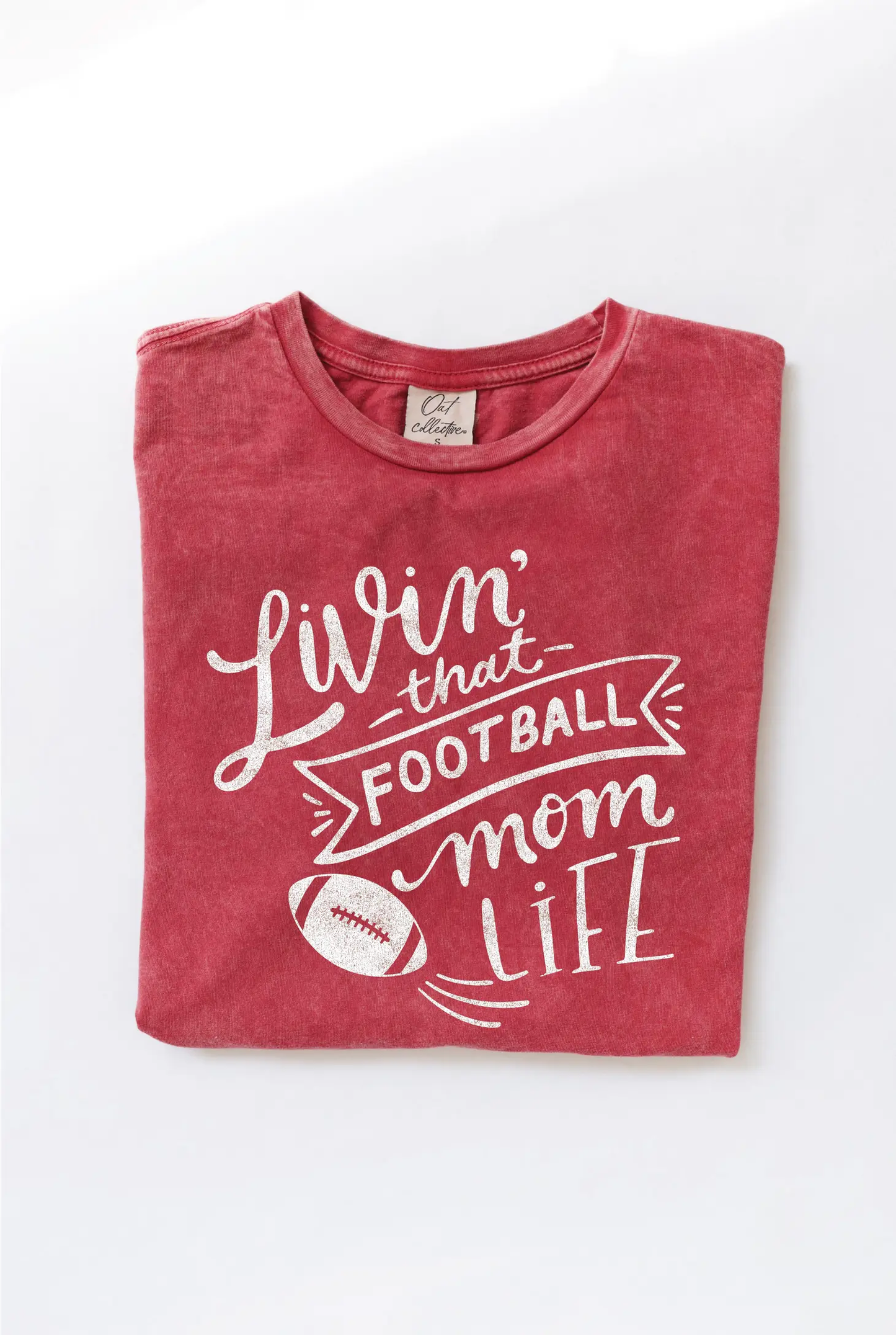PRE-ORDER PLUS SIZES TOO!: New Livin' That Football Mom Life Mineral Washed Graphic Top