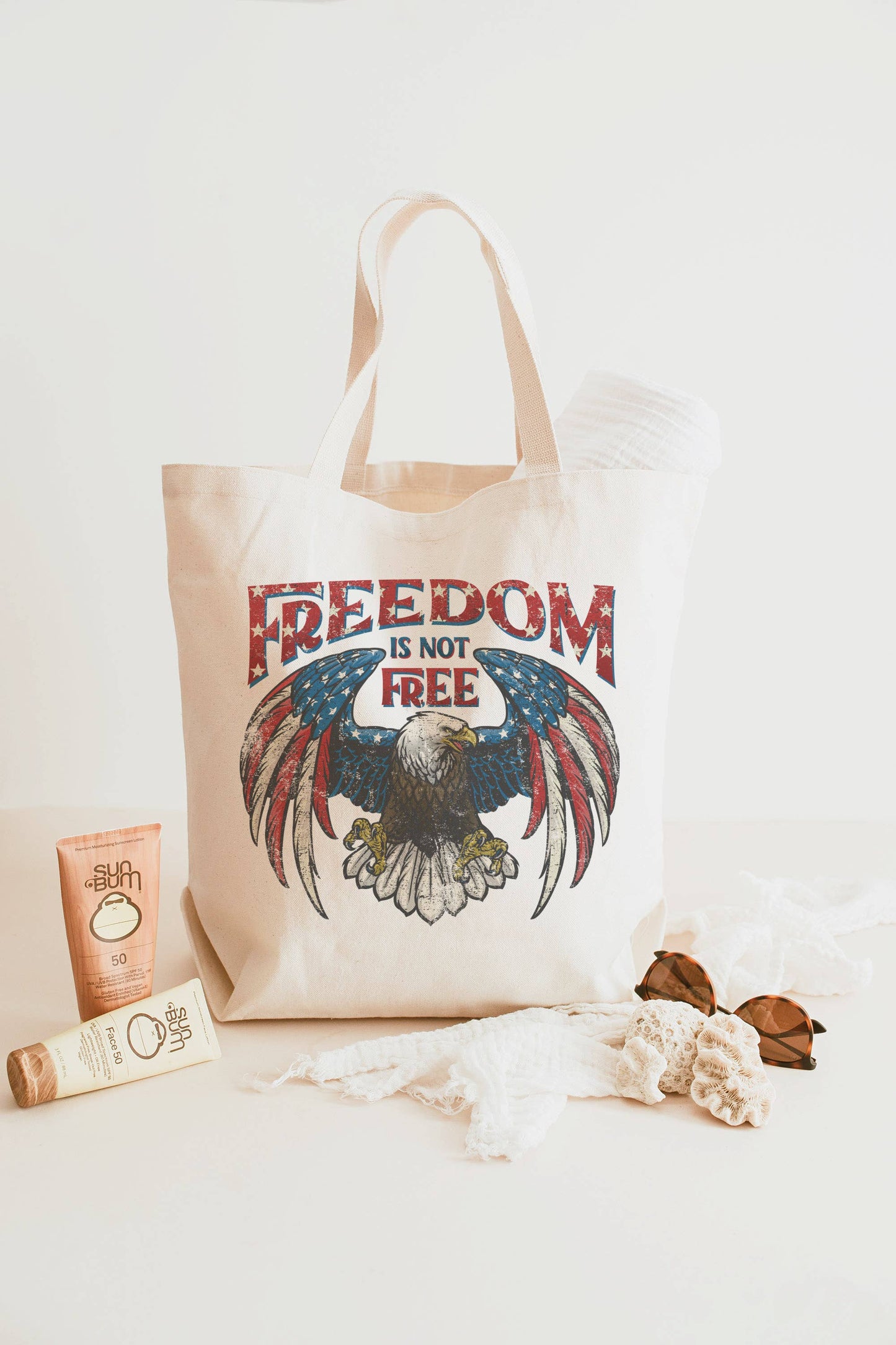 Eagle Freedom is Not Free XL Tote Bag