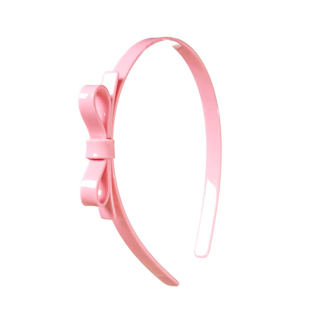 Thin Bow Light Pink Headband