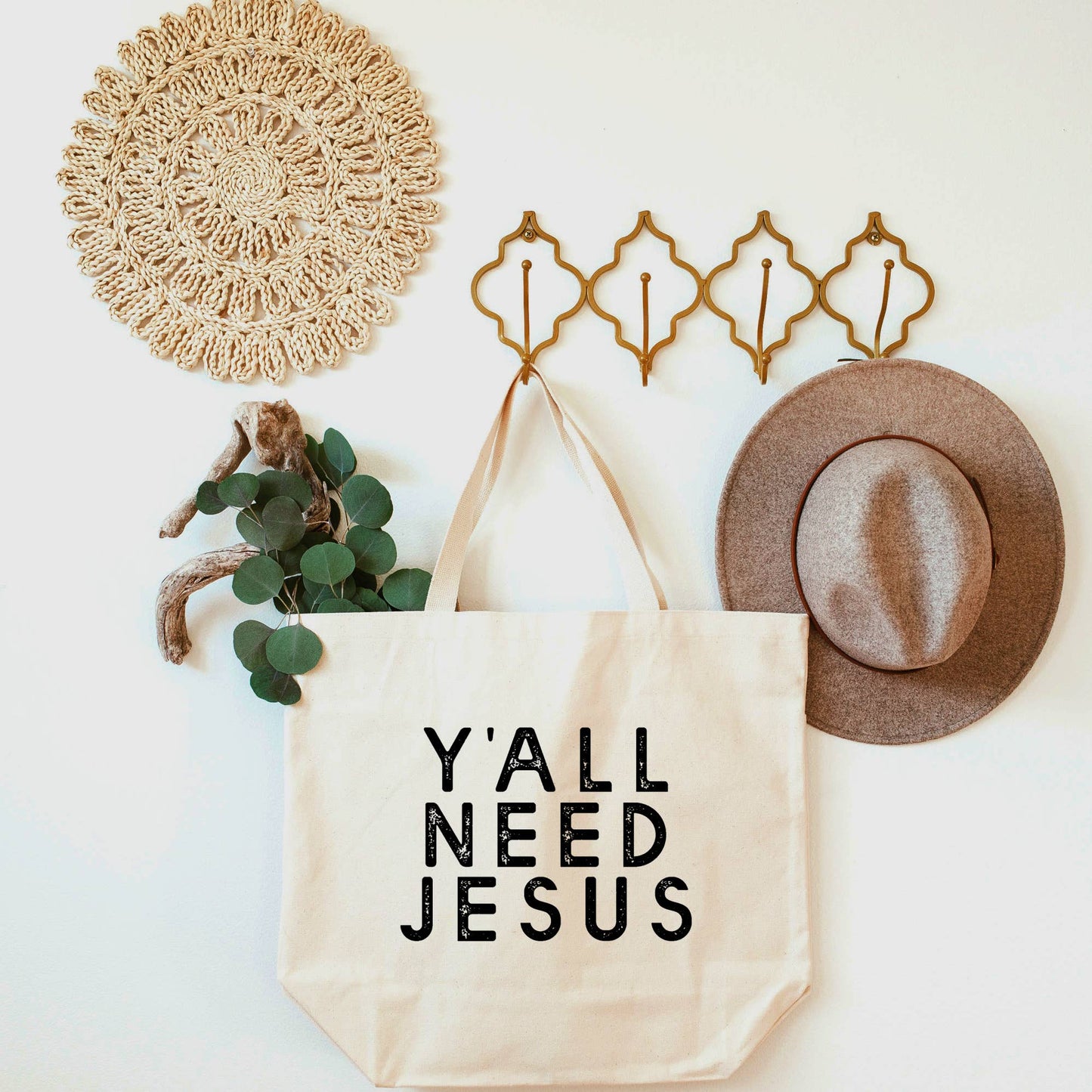 Y'all Need Jesus XL Tote Bag