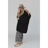 Boho Essential Hooded Ribbed Sweater - Black