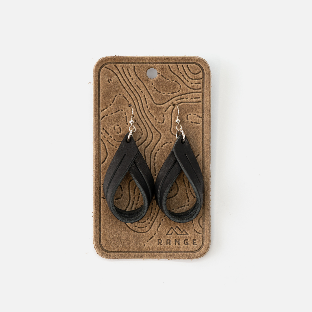 Double Hoop Earrings - Black