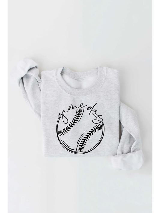 BASEBALL/SOFTBALL GAME DAY - Graphic Sweatshirt - White Heather