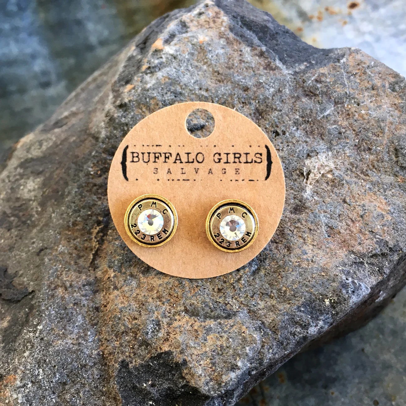 Bullet Stud Earrings - Gold