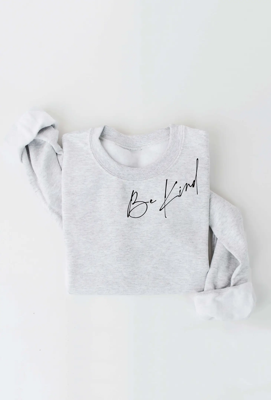 BE KIND - Graphic Sweatshirt - White Heather