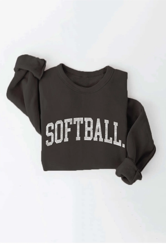 SOFTBALL - Graphic Sweatshirt - BLACK